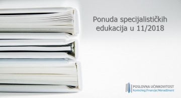 [NAJAVA] Bogata ponuda specijalističkih edukacija u 11/2018