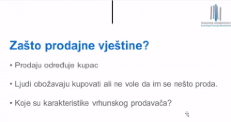 [VIDEO] Zašto prodajne vještine? - Poslovna učinkovitost